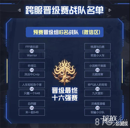 龙族幻想跨服晋级赛微信区名单