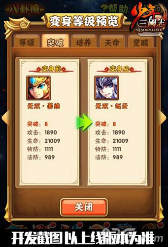 变身等级预览