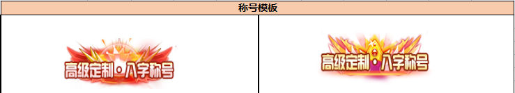 专属定制称号（线下申请）