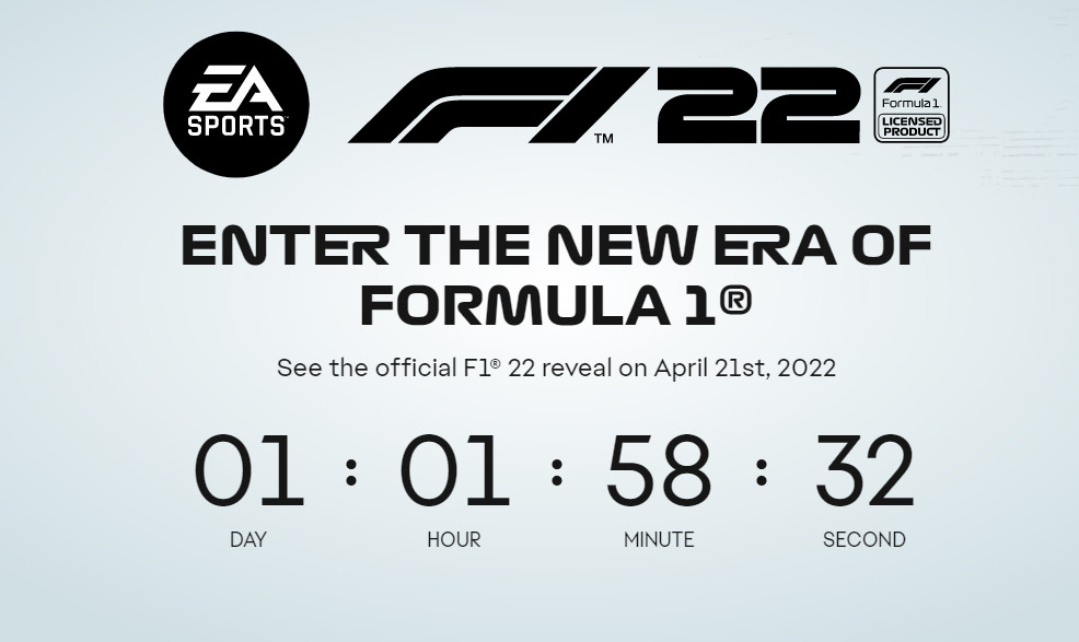 F1 2022即将公布 EA上线倒计时官网