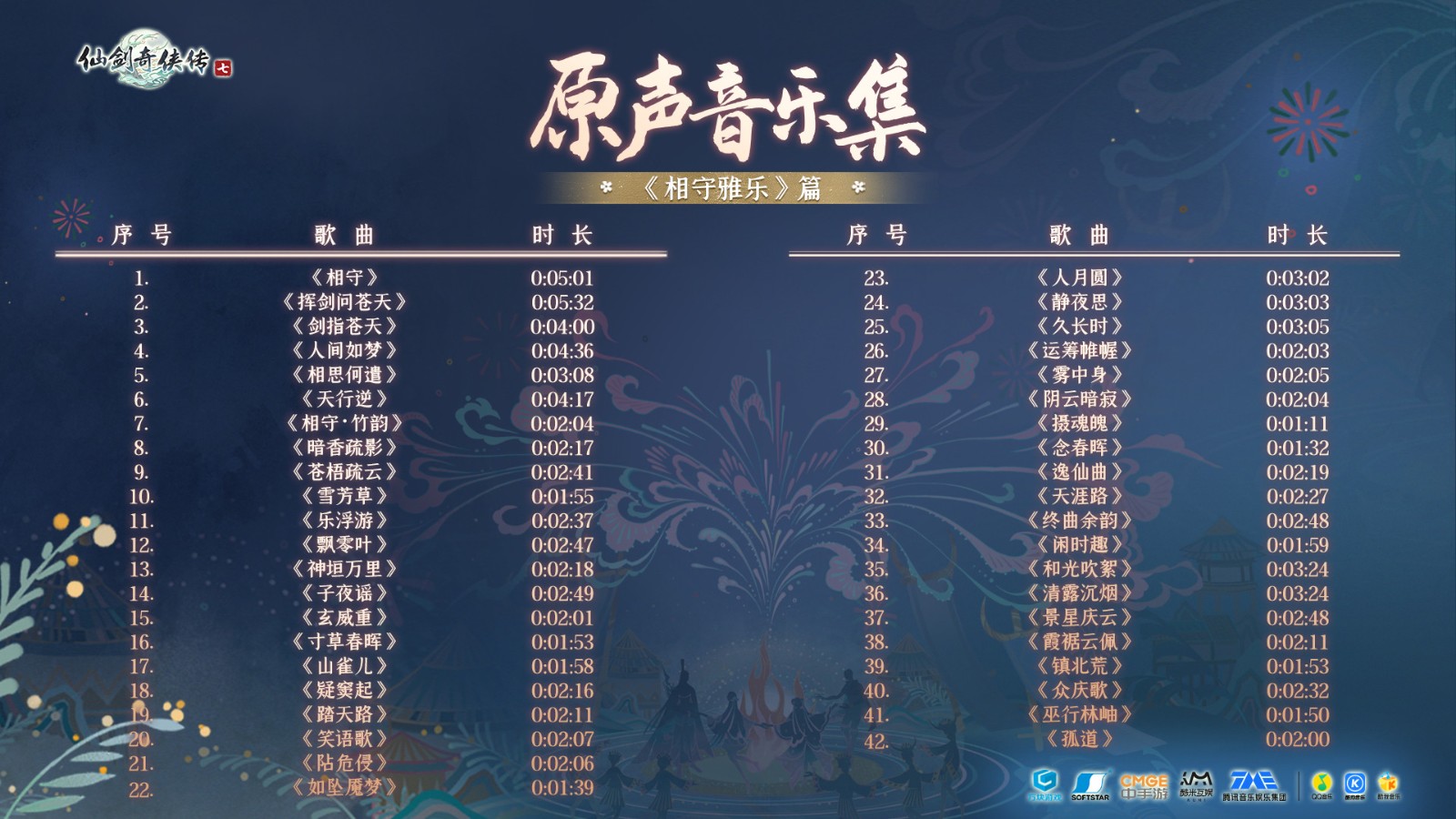 仙剑奇侠传7原声音乐集在Steam上发售 售价49元