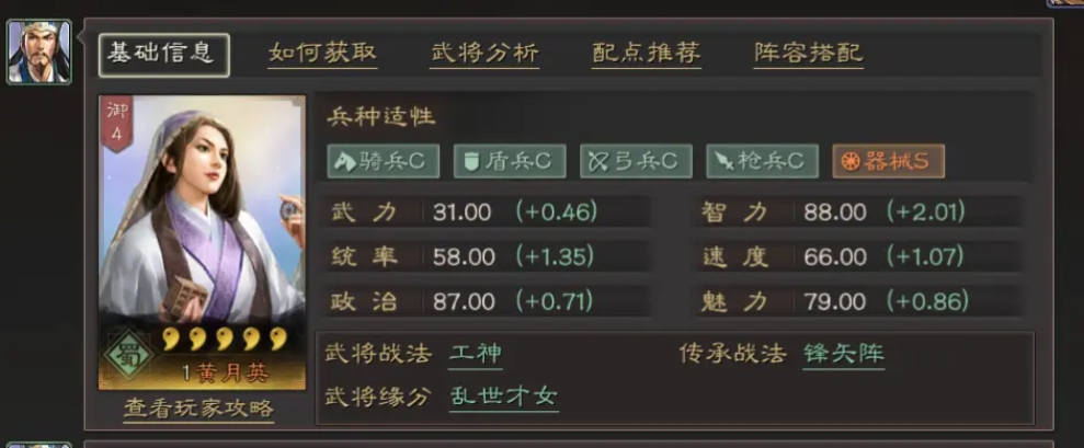 三国志战略版黄月英怎么用