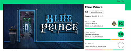 年度高分游戏《蓝途王子》仍有秘密 计划推出大型更新