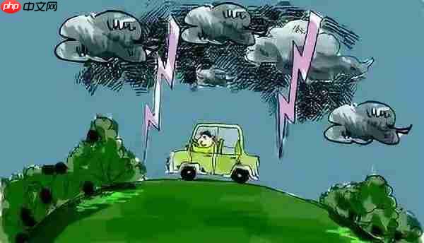 野外空旷处遭遇雷电天气躲在以下哪个地点相对更安全