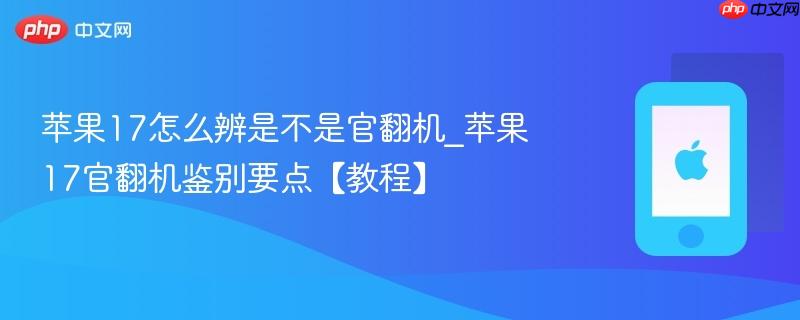苹果17怎么辨是不是官翻机_苹果17官翻机鉴别要点【教程】