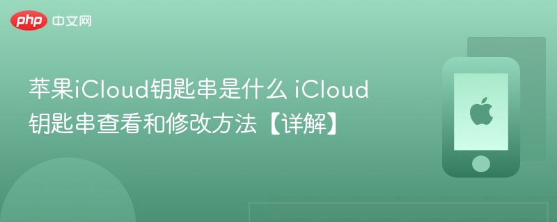 苹果icloud钥匙串是什么 icloud钥匙串查看和修改方法【详解】 - 98游戏