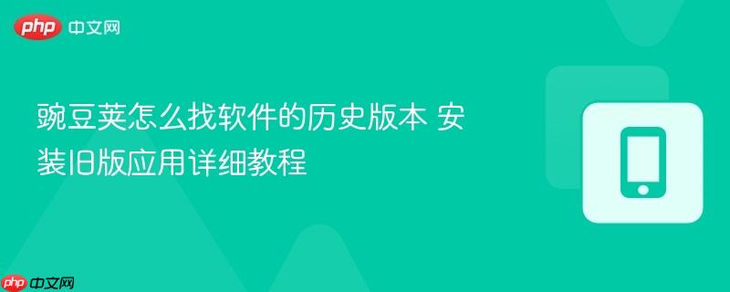 豌豆荚怎么找软件的历史版本 安装旧版应用详细教程