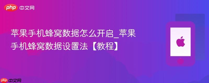 苹果手机蜂窝数据怎么开启_苹果手机蜂窝数据设置法【教程】