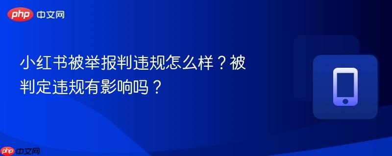 小红书被举报判违规怎么样?被判定违规有影响吗?