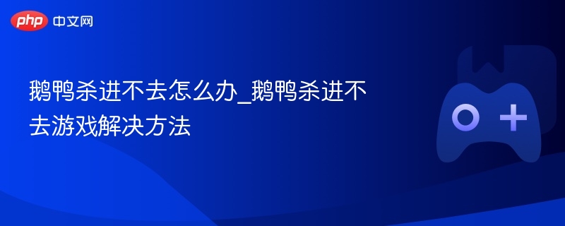 鹅鸭杀进不去怎么办_鹅鸭杀进不去游戏解决方法 - 98游戏