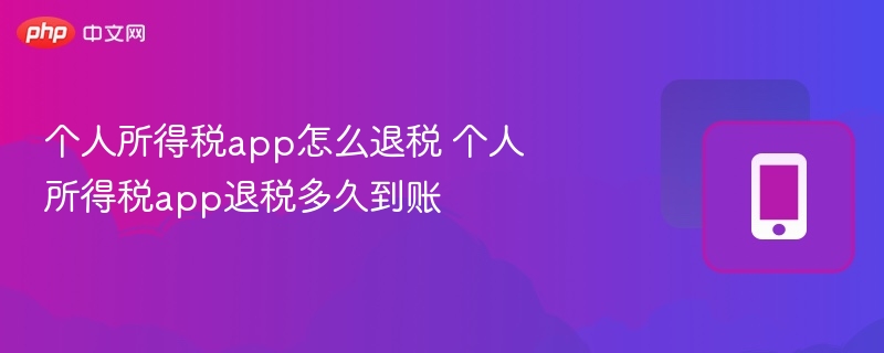 个人所得税app怎么退税 个人所得税app退税多久到账 - 98游戏