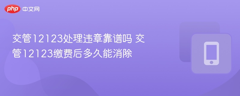 交管12123处理违章靠谱吗 交管12123缴费后多久能消除 - 98游戏