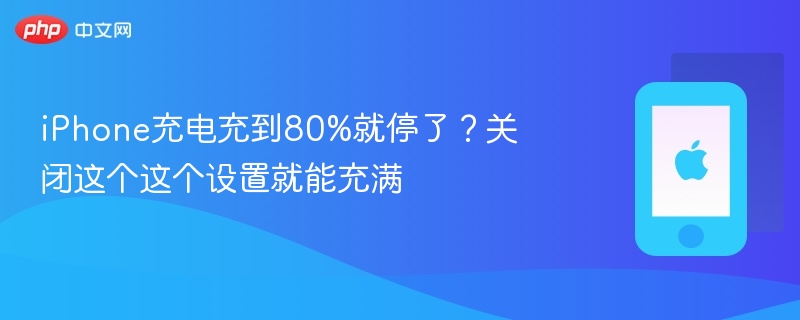 iphone充电充到80%就停了?关闭这个这个设置就能充满 - 98游戏
