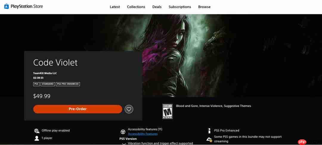 《Code Violet》评分只有4分 被网友戏称最烂PS5独占