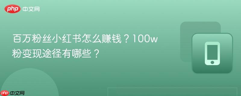 百万粉丝小红书怎么赚钱?100w粉变现途径有哪些?
