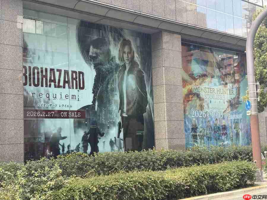 《生化危机9：安魂曲》巨幅海报亮相卡普空总部大楼