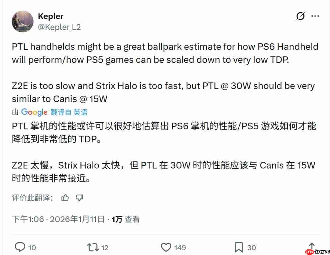 PS6掌机性能媲美RTX 4050笔记本版 功耗仅15W