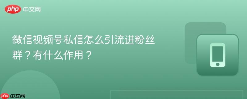 微信视频号私信怎么引流进粉丝群？有什么作用？