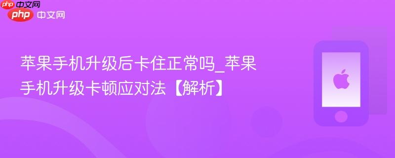 苹果手机升级后卡住正常吗_苹果手机升级卡顿应对法【解析】