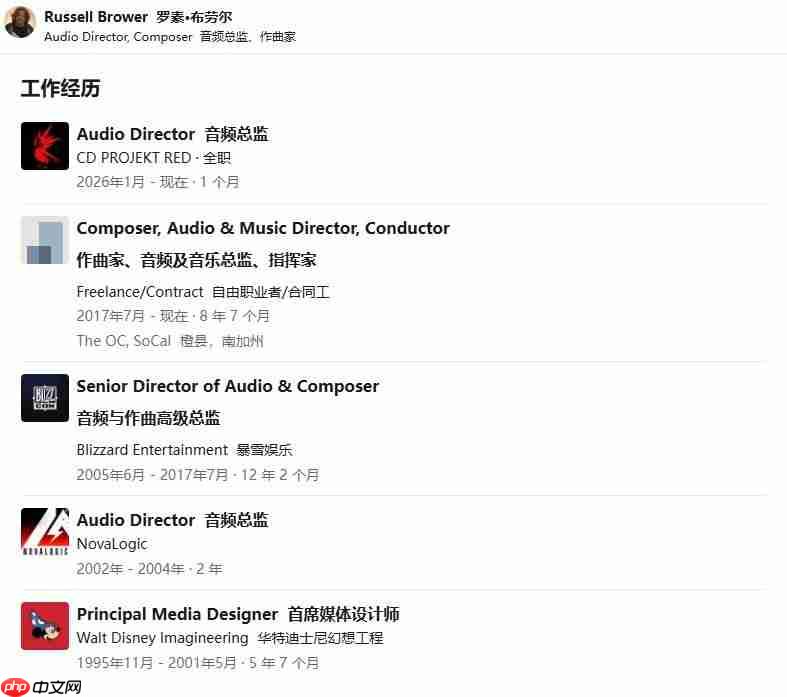 《巫师4》迎来暴雪音效元老 艾美奖音效大师加盟CDPR