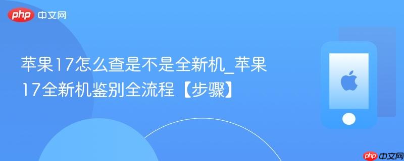 苹果17怎么查是不是全新机_苹果17全新机鉴别全流程【步骤】