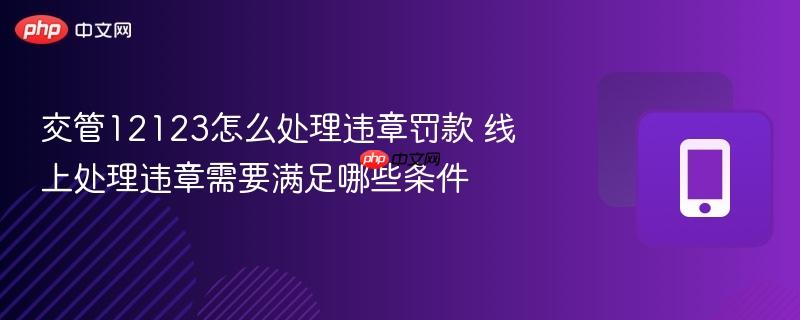 交管12123怎么处理违章罚款 线上处理违章需要满足哪些条件