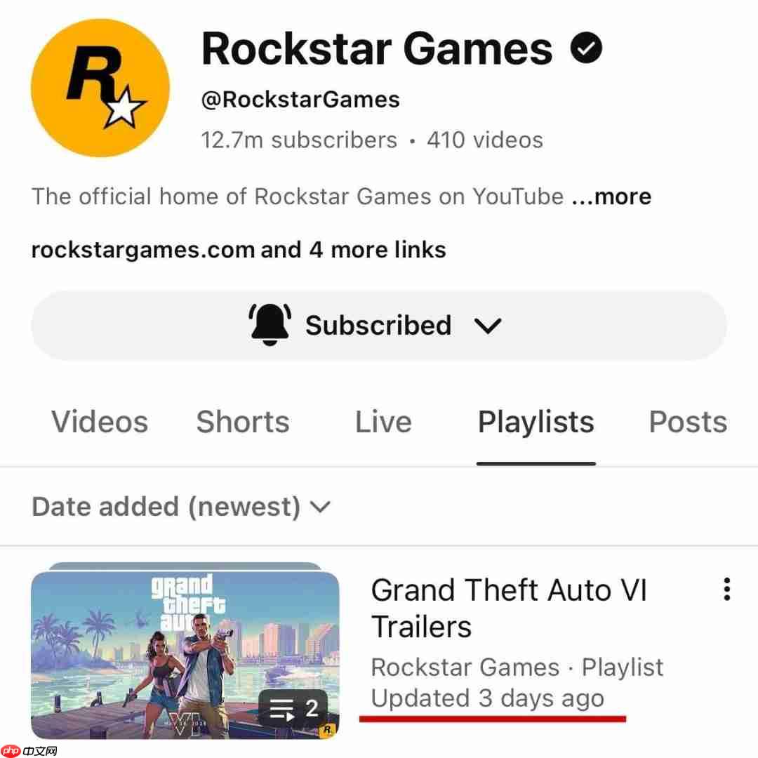 《GTA6》官方频道显异象 第三支预告要出了？