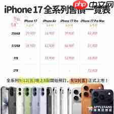 苹果17系列价格是多少
