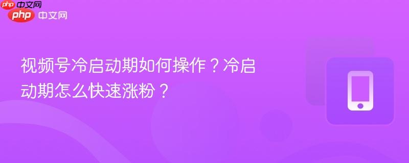 视频号冷启动期如何操作?冷启动期怎么快速涨粉?