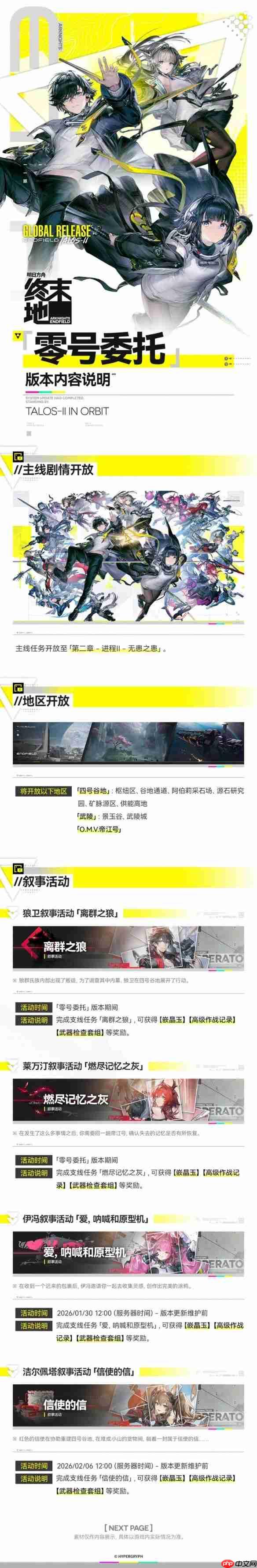 明日方舟终末地零号委托版本内容-明日方舟终末地零号委托版本更新内容汇总