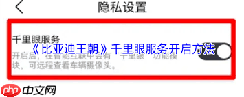 比亚迪王朝app千里眼功能如何开启