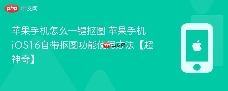 苹果手机怎么一键抠图 苹果手机ios16自带抠图功能使用方法【超神奇】
