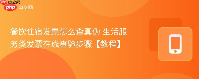 餐饮住宿发票怎么查真伪 生活服务类发票在线查验步骤【教程】