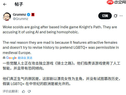 中世纪角色扮演游戏《骑士之路》被特殊群体抵制 只因女角色太美!