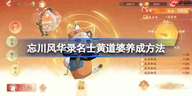 忘川风华录名士黄道婆养成方法-忘川风华录名士黄道婆怎么养