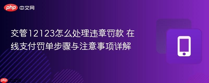 交管12123怎么处理违章罚款 在线支付罚单步骤与注意事项详解