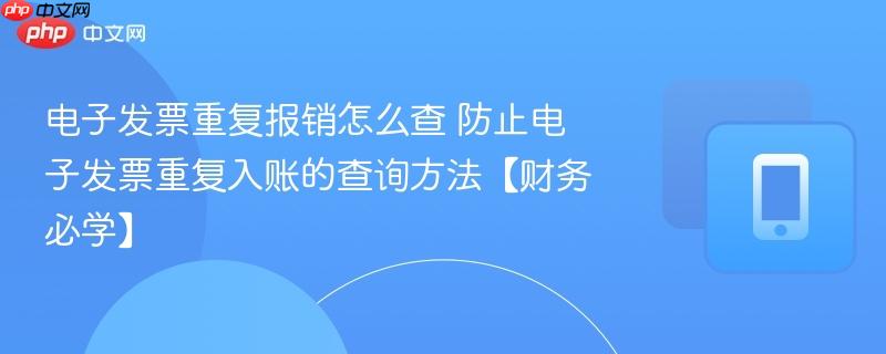 电子发票重复报销怎么查 防止电子发票重复入账的查询方法【财务必学】