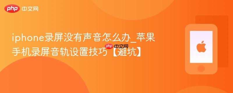 iphone录屏没有声音怎么办_苹果手机录屏音轨设置技巧【避坑】
