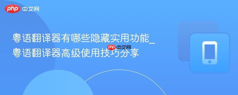 粤语翻译器有哪些隐藏实用功能_粤语翻译器高级使用技巧分享