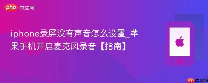 iphone录屏没有声音怎么设置_苹果手机开启麦克风录音【指南】