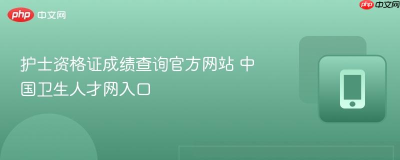 护士资格证成绩查询官方网站 中国卫生人才网入口