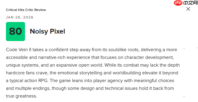 《噬血代码2》MC均分73分：瑕疵太多 优化很差！