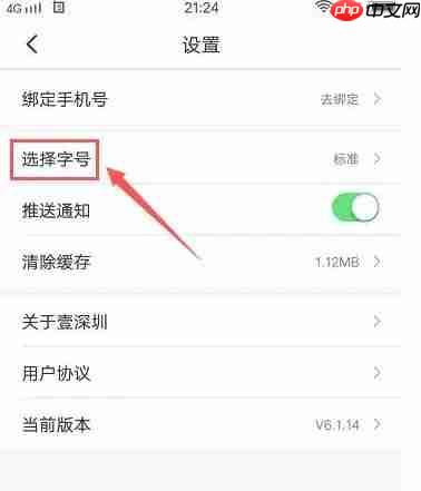 壹深圳app怎么设置字号大小-字号大小设置