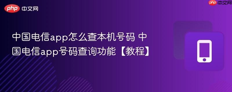 中国电信app怎么查本机号码 中国电信app号码查询功能【教程】
