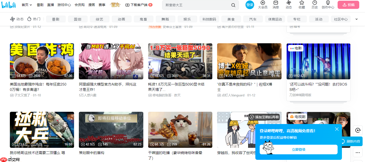 哔哩哔哩bilibili网页版入口-哔哩哔哩在线观看网页入口