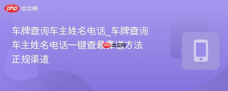 车牌查询车主姓名电话_车牌查询车主姓名电话一键查最靠谱方法正规渠道