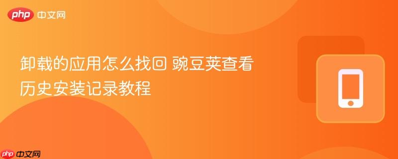 卸载的应用怎么找回 豌豆荚查看历史安装记录教程