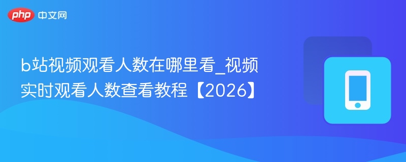 b站视频观看人数在哪里看_视频实时观看人数查看教程【2026】 - 98游戏