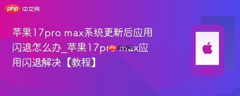 苹果17pro max系统更新后应用闪退怎么办_苹果17pro max应用闪退解决【教程】