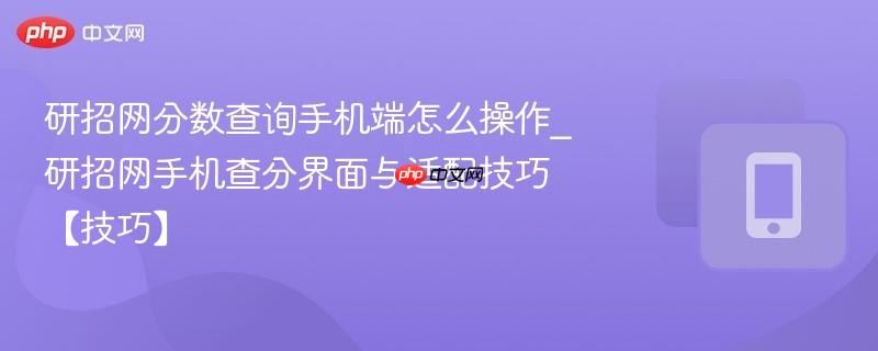 研招网分数查询手机端怎么操作_研招网手机查分界面与适配技巧【技巧】
